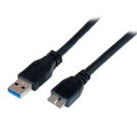 Cable Certificado 1 Metros Usb 3.0 Super Speed Ss Micro Usb B Macho A Usb A Macho Adaptador - Negro - Startech.Com Modelo Usb3caub1m