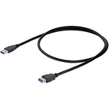 Cable De 1 Metro De Extension Alargador Pasivo Usb 3.0 Superspeed - Macho A Hembra Usb A - Extensor - Negro - Startech.Com Modelo, Usb3sext1mbk