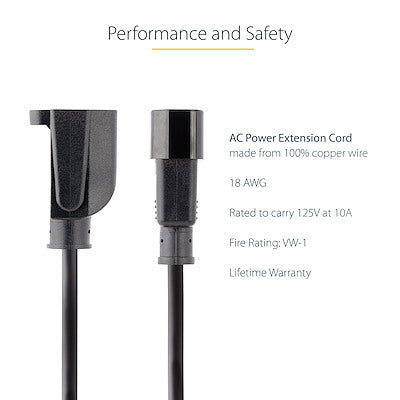 Cable De 1 Metro De Extension De Alimentacion Para Computadoras, Iec 320 C14 A Nema 5-15r, 10a 125v, Alargador - Startech.Com Modelo, 1415r-3f-Power-Cord
