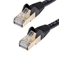 Cable De 2 Metros Cat6a Ethernet Negro - Cable De Red 10gb Cat6a Snagless Blindado Rj45 Poe De 100w - 10gbe Con Certificacion Ul, Tia - Startech.Com Modelo, C6aspat7bk