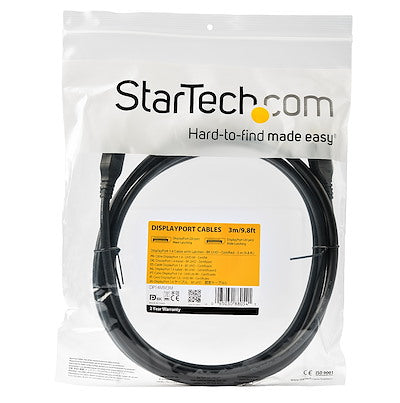 Cable De 3 Metros Displayport Certificado 1.2 4k Con Cierre De Seguridad - 2x Macho Dp - Startech.Com Modelo, Displport10l