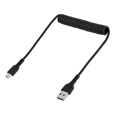 Cable De 50cm De Carga Usb A A Usb C, Cable Usb Tipo C En Espiral De Carga Rapida, Cable Usb 2.0 A A Usbc Negro - Startech.Com Modelo R2acc-50c-Usb-Cable
