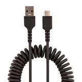 Cable De 50cm De Carga Usb A A Usb C, Cable Usb Tipo C En Espiral De Carga Rapida, Cable Usb 2.0 A A Usbc Negro - Startech.Com Modelo R2acc-50c-Usb-Cable