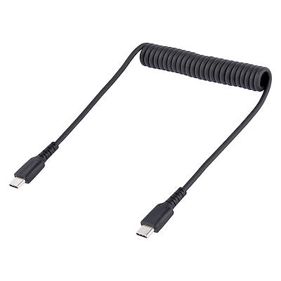 Cable De 50cm De Carga Usb C A Usb C, Cable Usb Tipo C En Espiral De Carga Rapida Y Servicio Pesado, Cable Usb 2.0 Usbc Negro - Startech.Com Modelo R2ccc-50c-Usb-Cable