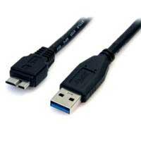 Cable De 50cm Usb 3.0 Super Speed Ss Micro Usb B Macho A Usb A Macho Adaptador - Negro - Startech.Com Modelo Usb3aub50cmb