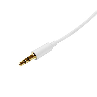 Cable De Audio De 2 Metros Delgado Slimline - Estereo Mini Jack Plug 3.5mm Trrs - Blanco - Macho A Macho - Startech.Com Modelo Mu2mmmswh