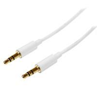 Cable De Audio De 2 Metros Delgado Slimline - Estereo Mini Jack Plug 3.5mm Trrs - Blanco - Macho A Macho - Startech.Com Modelo Mu2mmmswh