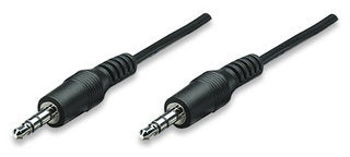 Cable De Audio Manhattan Estéreo 3.5mm Macho-Macho 1.8 metros Negro 334594