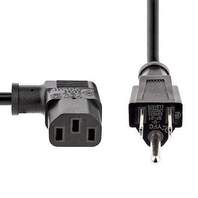 Cable De Corriente De 1 Metro Estandar De Alimentacion De Computadora, Acodado En Angulo Recto - 18awg - Nema 5-15p A C13 - 10a 125v - Startech.Com Modelo Pxt101l3