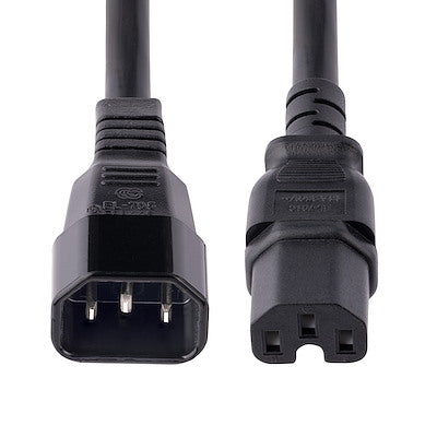 Cable De Corriente De 91cm De Extensión - 14 Awg - 15a 250v - Jumper Bridge Iec C14 A Iec C15 Para Servidor Ups - Servicio Pesado - Startech.Com Modelo Pxtc14c153