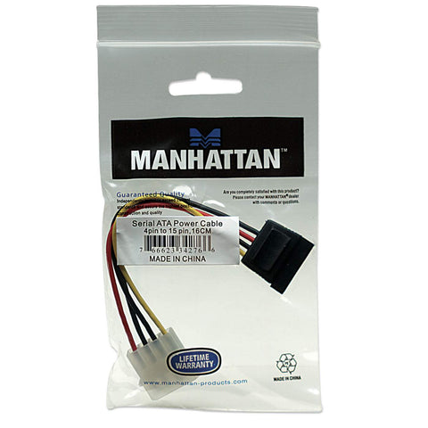 Cable De Energia Sata De 4 A 15 Pines 16cm, Manhattan 342766