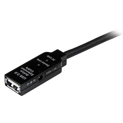 Cable De Extensión Alargador De 10 Metros Usb 2.0 Hi Speed Alta Velocidad Activo Amplificado - Macho A Hembra Usb A - Negro - Startech.Com Modelo Usb2aaext10m