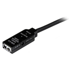 Cable De Extensión Alargador De 15 Metros Usb 2.0 Hi Speed Alta Velocidad Activo Amplificado - Macho A Hembra Usb A - Negro - Startech.Com Modelo Usb2aaext15m