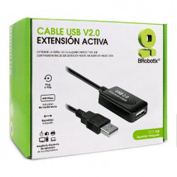 Cable Extension Activa Brobotix Usb 2.0, 15 Metros, Macho-Hembra, Encadenable X3, Negro