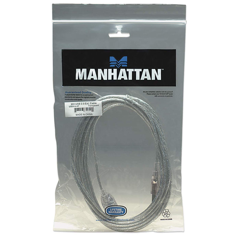 Cable Extension Manhattan Usb V2.0 Macho-Hembra 3.0 Metros Plateado 480 Mbps 340496