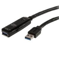 Cable Extensor De 10 Metros Usb 3.0 Superspeed Activo - Permite Conexión En Cascada De Hasta 2 Niveles - Usb A Macho A Hembra - Negro - Startech.Com Modelo Usb3aaext10m