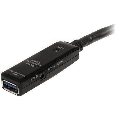 Cable Extensor De 10 Metros Usb 3.0 Superspeed Activo - Permite Conexión En Cascada De Hasta 2 Niveles - Usb A Macho A Hembra - Negro - Startech.Com Modelo Usb3aaext10m