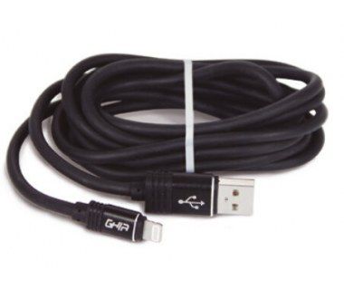 Cable Ghia Tipo Lightning 2.0 Metros, Usb 2.1 Color Negro