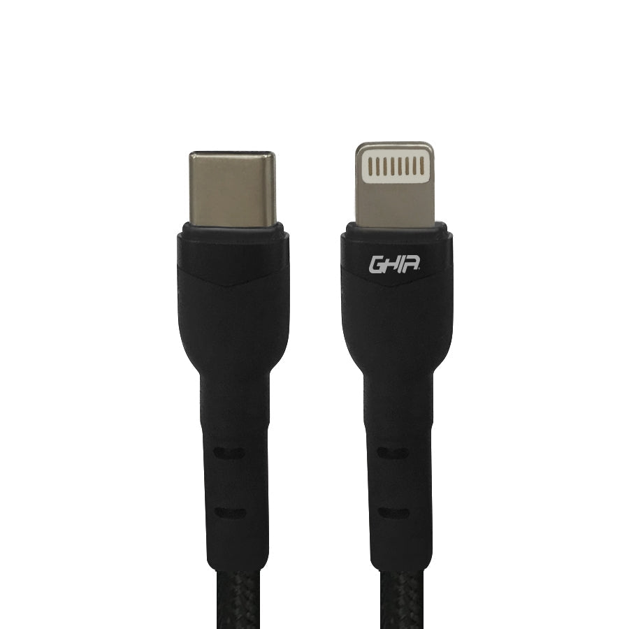 Cable Ghia Usb Tipo C A Tipo Lightning Color Negro De 1 Metro