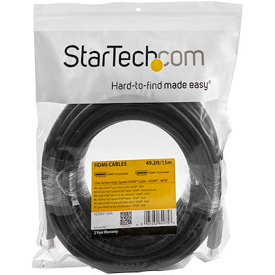 Cable Hdmi De 15 Metros De Alta Velocidad - 2x Hdmi Macho - Negro - Ultra Hd 4k X 2k - Startech.Com Modelo Hdmm15m