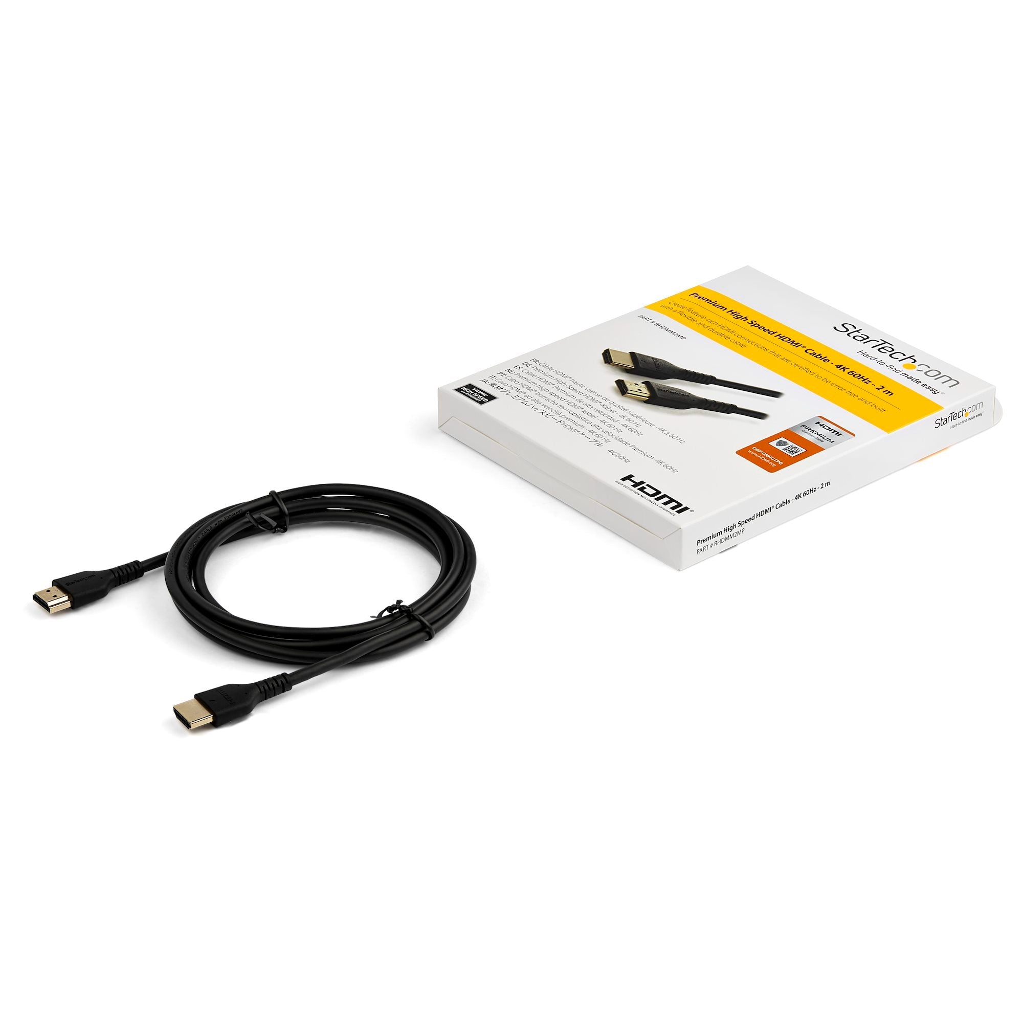 Cable Hdmi De 2 Metros Con Ethernet De Alta Velocidad - 4k 60hz - Cable Hdmi 2.0 Premium - Para Uso En Pantallas O Tvs - Startech.Com Modelo Rhdmm2mp