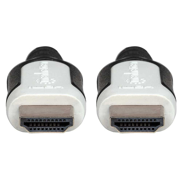 Cable Hdmi Manhattan 2.0 Cubierta Textil Macho A Macho 3.0 Metros Negro Con Blanco 354783