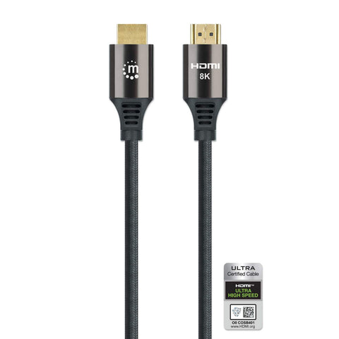Cable Hdmi Manhattan 2.1 Textil M-M 2.0M, 8K@60Hz, 355940