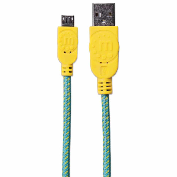 Cable Manhattan Usb 2.0 A - Micro B 1.0 M Turquesa Con Amarillo 394000