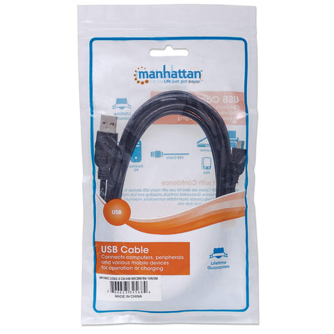 Cable Manhattan Usb 2.0 A - Micro B 3.0 Metros Negro Pvc 325684