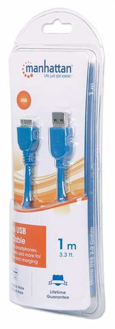 Cable Manhattan Usb 3.0 A Macho - Micro B Macho 1.0 Metros Azul 393898