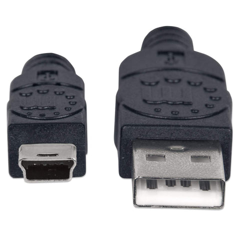 Cable Manhattan Usb A Macho - Mini B Macho 1.8M Negro 333375