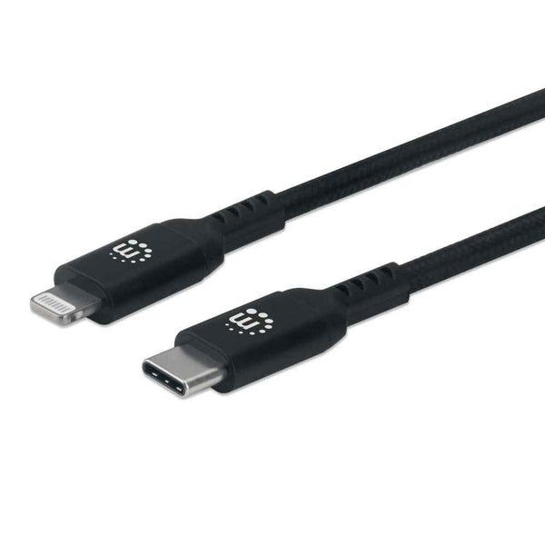 Cable Manhattan Usb-C A Lightning 0.5 Metros Negro Carga Y Sincroniza 394192