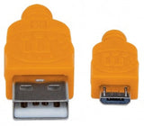 Cable Manhattan Usb V2 A-Micro B 1 Metros Textil Naranja Con Azul Blister 394024