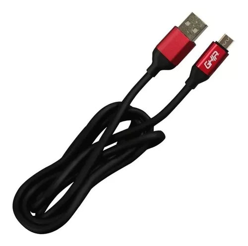 Cable Micro Usb Ghia 1 Metro Color Negro Con Rojo