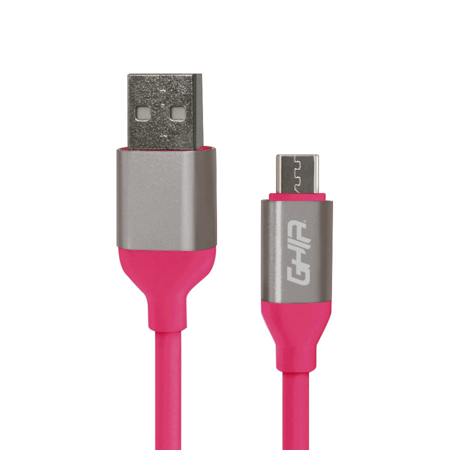 Cable Micro Usb Ghia 1 Metro Color Rosa