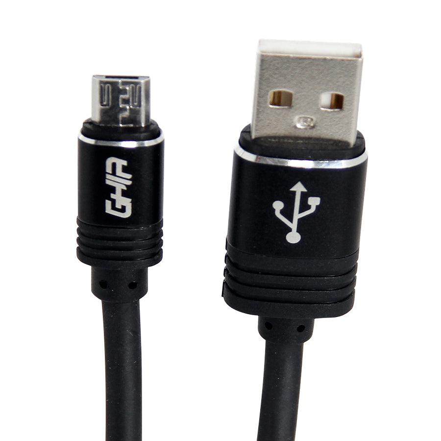 Cable Micro Usb Ghia 2.0 Metros, Datos Y Carga, Color Negro