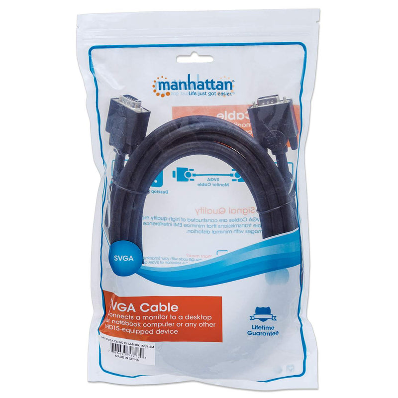 Cable Monitor Svga Manhattan 8mm Hd15 Macho-Macho 4.5 Metro 312721