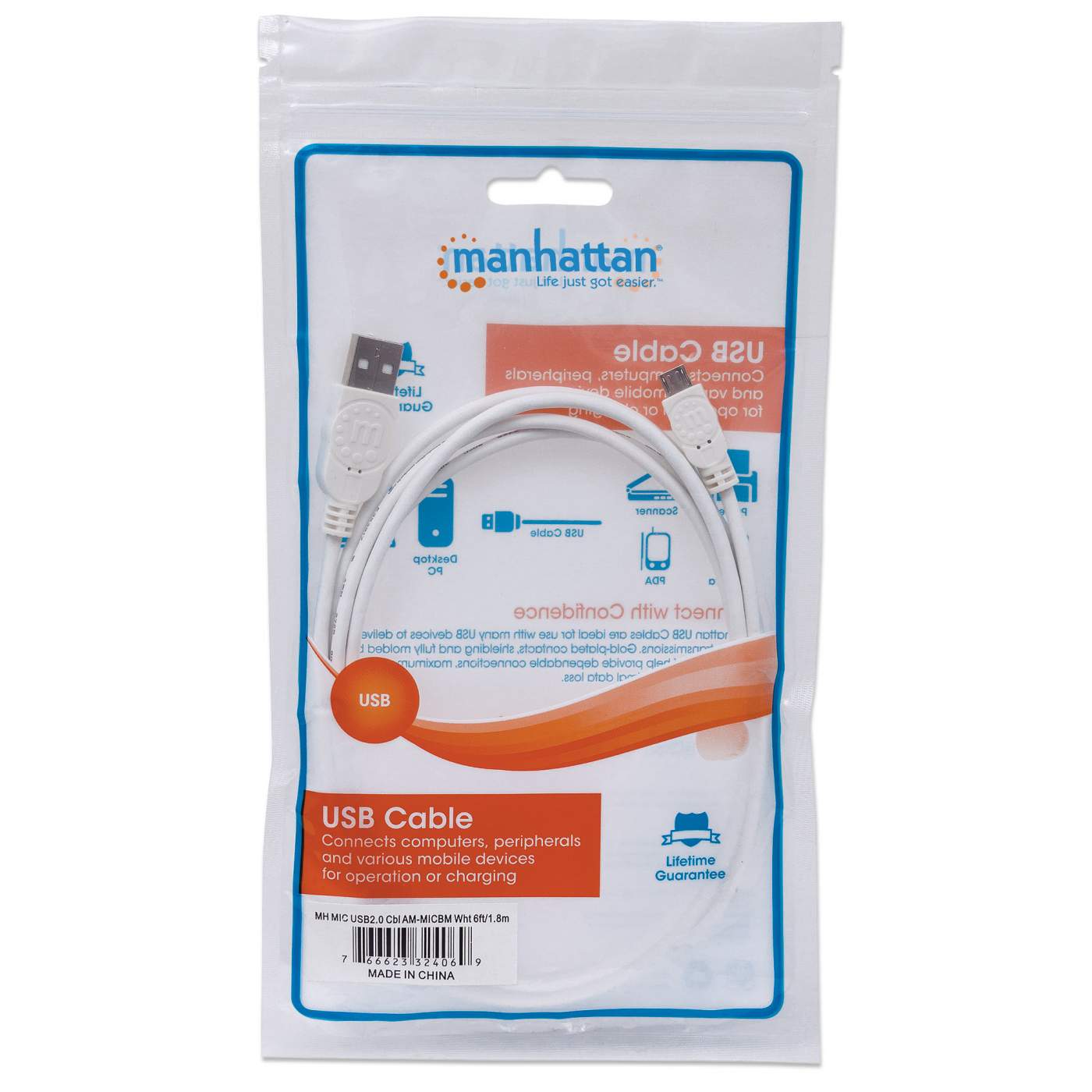 Cable Para Dispositivo Usb Micro-B De Alta Velocidad Manhattan 324069