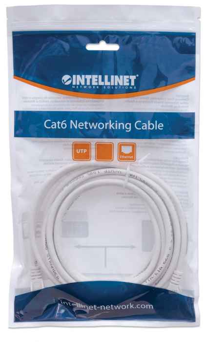 Cable Patch Intellinet Rj45 0.15cm(0.5ft) Cat6 Utp Blanco Macho-Macho 347372