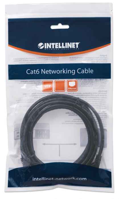Cable Patch Intellinet Rj45 0.5 Metros(1.5ft) Cat6 Utp Negro Macho-Macho 342032