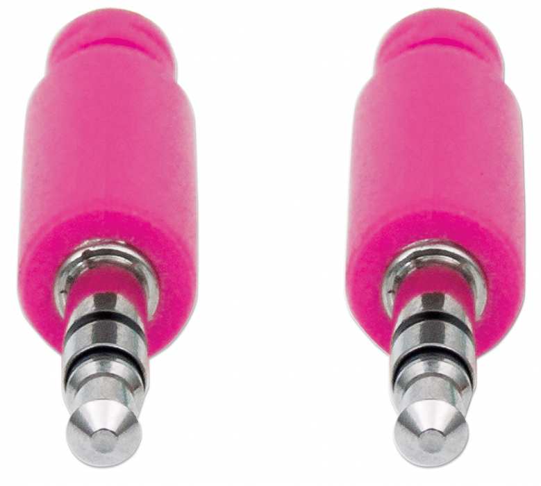 Cable Stereo Manhattan Macho-Macho (Stereo) 1.8 Metros Textil Morado Con Rosa 352833