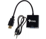 Cable Stylos Hdmi, Vga, Aux 3.5mm, 15 Cm - (Stachv1b )
