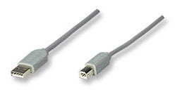Cable Usb 1.1 Manhattan Tipo A -Tipo B 3.0metros Gris Plug And Play 317863
