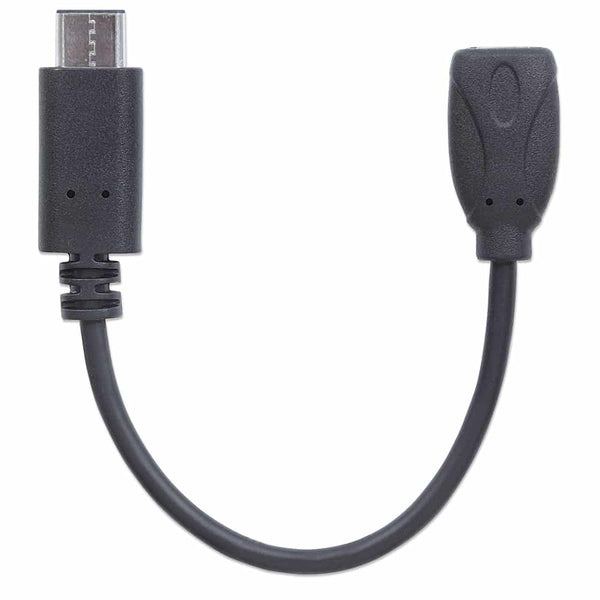 Cable Usb-C Manhattan C Macho-Micro B V2.0 Hembra 15cm Negro 353335