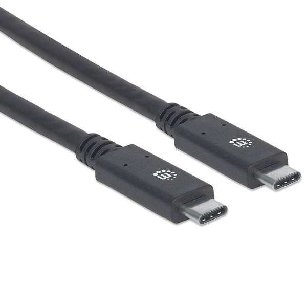 Cable Usb-C Manhattan V3.1, C-C 2.0 Metros Negro 354905