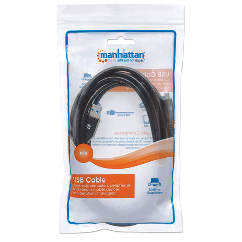 Cable Usb Manhattan Tipo Cm - Am 3.0 Mts Negro V3.1 Gen1 354981