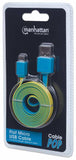 Cable Usb Manhattan V2.0 A-Micro B 1.0 Metros Plano Azul Con Amarillo 391436