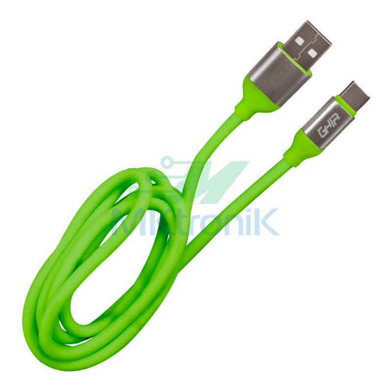 Cable Usb Tipo C Ghia 1 Metro Color Verde