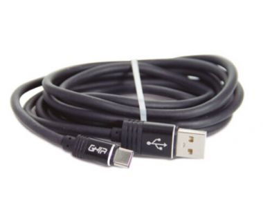 Cable Usb Tipo C Ghia 2.0 Metros, Datos Y Carga, Color Negro