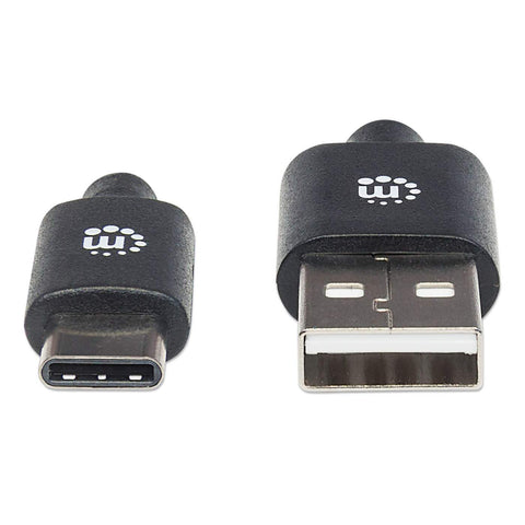 Cable Usb Tipo-C Manhattan, Cm-Am 1.0M Negro 353298